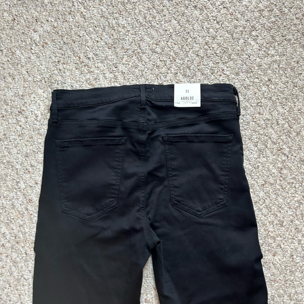 AGOLDE Jeans NWT Sophie High Rise Skinny Womens 31 Black Luxe Denim Stretch - Picture 4 of 12